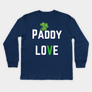 We love this 'Paddy Love' design! Perfect for St Patricks Day! Kids Long Sleeve T-Shirt